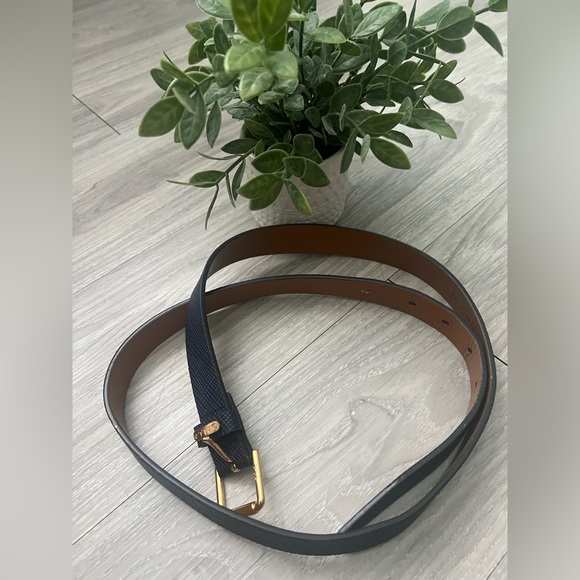 Navy Belt, “snake print” pattern with gold accents - Picture 2 of 10